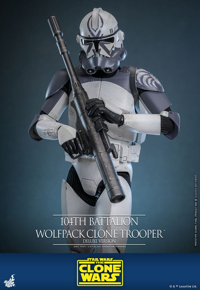 HOT TOYS Star Wars The Clone Wars Action Figure 1/6 104th Battalion Wolfpack Clone Trooper Deluxe Version 30 cm