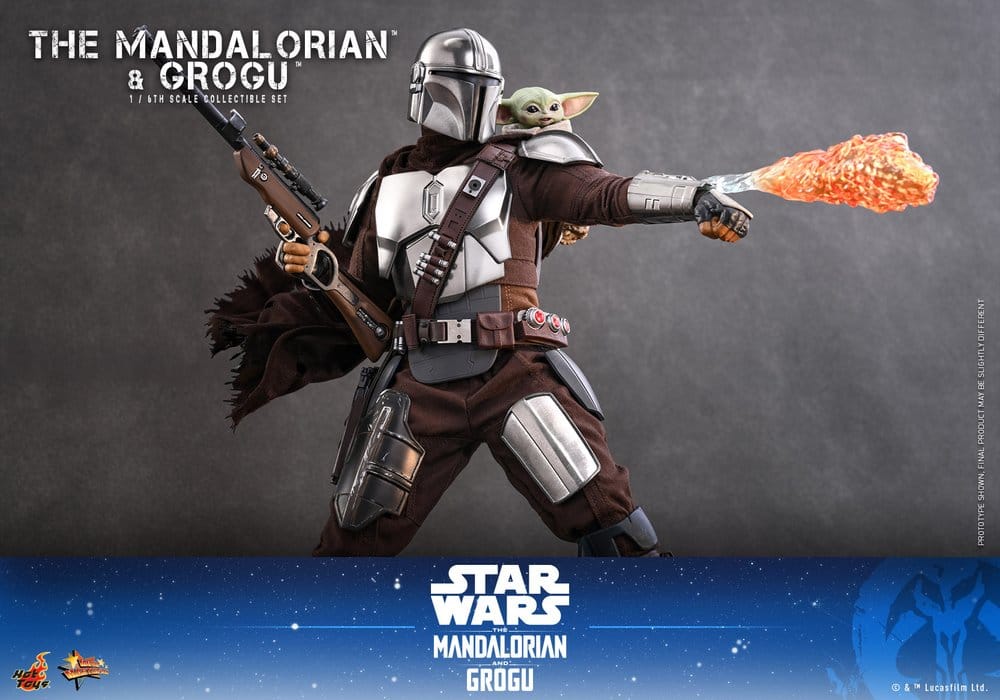 PRE ORDINE - HOT TOYS Star Wars: The Mandalorian & Grogu Movie Masterpiece Action Figure 1/6 The Mandalorian and Grogu 31 cm