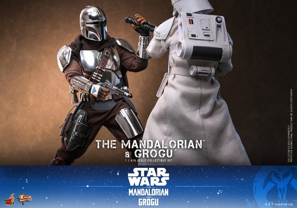 PRE ORDINE - HOT TOYS Star Wars: The Mandalorian & Grogu Movie Masterpiece Action Figure 1/6 The Mandalorian and Grogu 31 cm