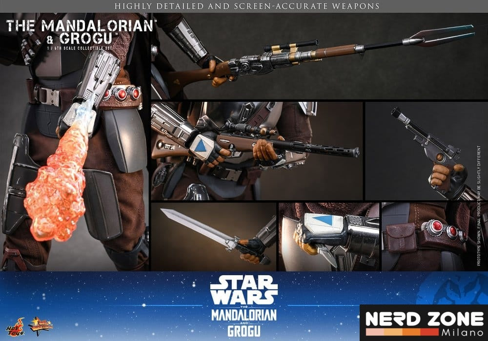 PRE ORDINE - HOT TOYS Star Wars: The Mandalorian & Grogu Movie Masterpiece Action Figure 1/6 The Mandalorian and Grogu 31 cm