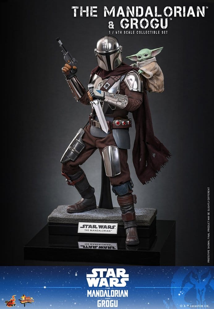PRE ORDINE - HOT TOYS Star Wars: The Mandalorian & Grogu Movie Masterpiece Action Figure 1/6 The Mandalorian and Grogu 31 cm