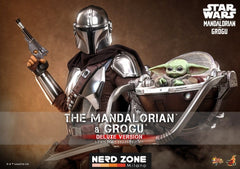 PRE ORDINE - HOT TOYS Star Wars: The Mandalorian & Grogu Movie Masterpiece Action Figure 1/6 The Mandalorian and Grogu (Deluxe Version) 31 cm