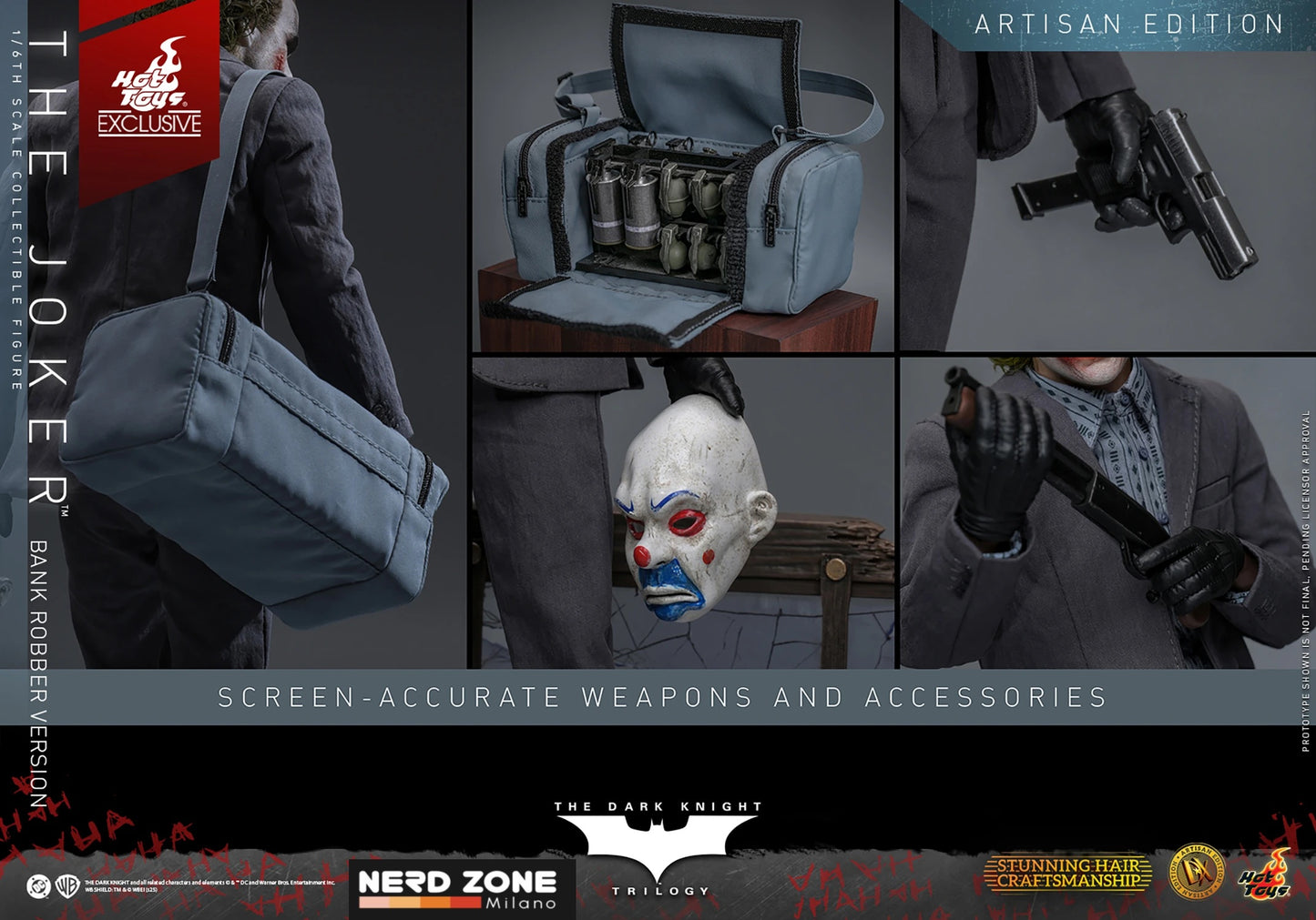 PRE ORDINE HOT TOYS The Dark Knight DX Action Figure 1/6 The Joker (Bank Robber Version) (Artisan Edition) 30 cm