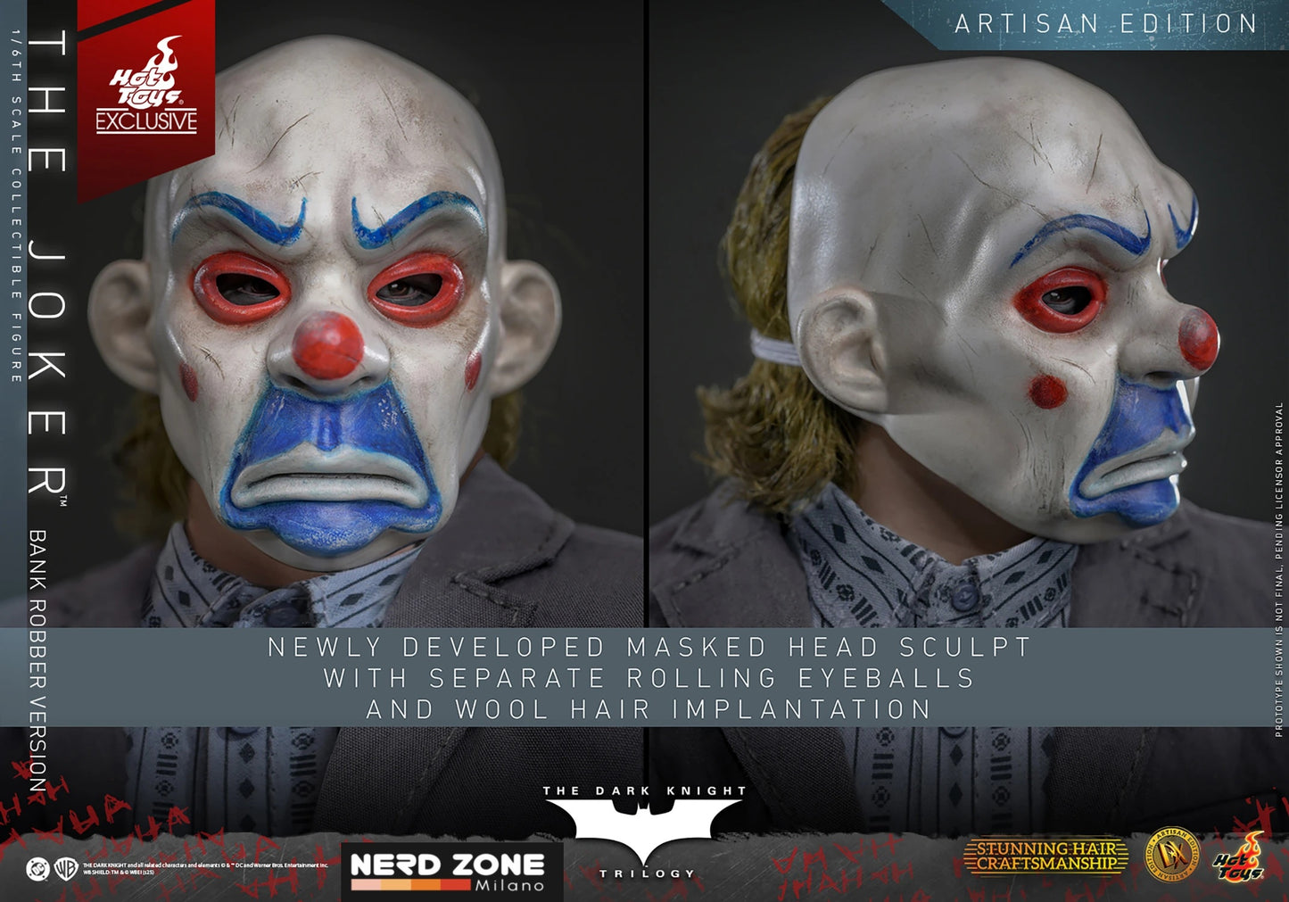 PRE ORDINE HOT TOYS The Dark Knight DX Action Figure 1/6 The Joker (Bank Robber Version) (Artisan Edition) 30 cm
