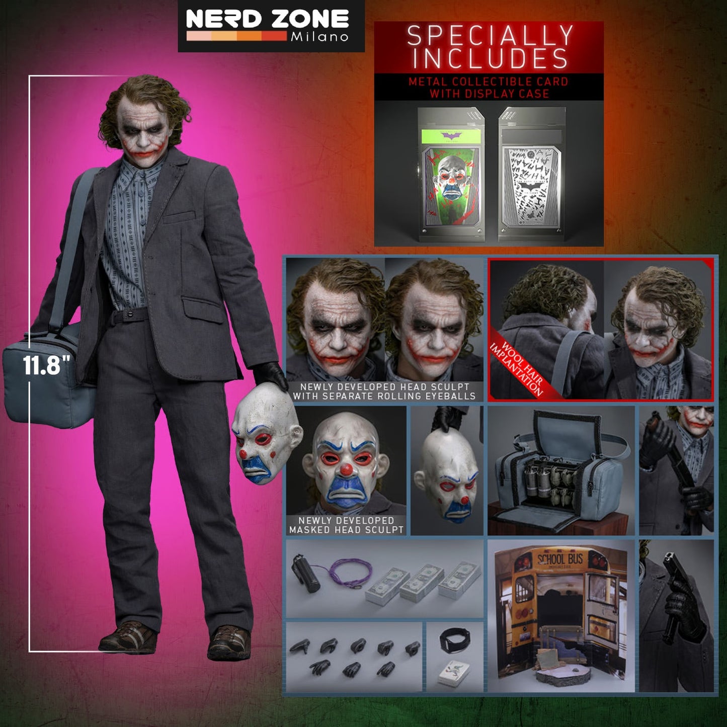 PRE ORDINE HOT TOYS The Dark Knight DX Action Figure 1/6 The Joker (Bank Robber Version) (Artisan Edition) 30 cm