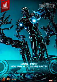 HOT TOYS – Iron Man 2 Action Figure 1/6 Neon Tech Iron Man with Suit-Up Gantry