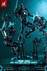 HOT TOYS – Iron Man 2 Action Figure 1/6 Neon Tech Iron Man with Suit-Up Gantry