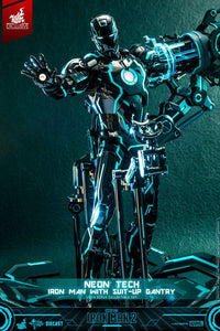 HOT TOYS – Iron Man 2 Action Figure 1/6 Neon Tech Iron Man with Suit-Up Gantry