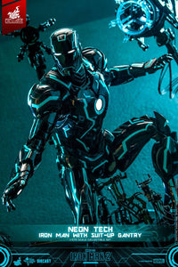 HOT TOYS – Iron Man 2 Action Figure 1/6 Neon Tech Iron Man with Suit-Up Gantry