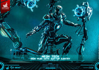 HOT TOYS – Iron Man 2 Action Figure 1/6 Neon Tech Iron Man with Suit-Up Gantry