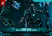 HOT TOYS – Iron Man 2 Action Figure 1/6 Neon Tech Iron Man with Suit-Up Gantry