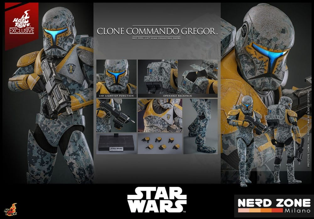 HOT TOYS  Exclusive Star Wars: The Clone Wars Action Figure 1/6 Clone Commando Gregor  Exclusive 30 cm