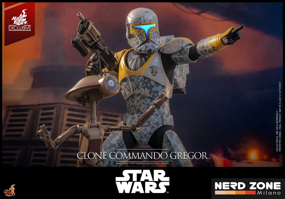 HOT TOYS  Exclusive Star Wars: The Clone Wars Action Figure 1/6 Clone Commando Gregor  Exclusive 30 cm