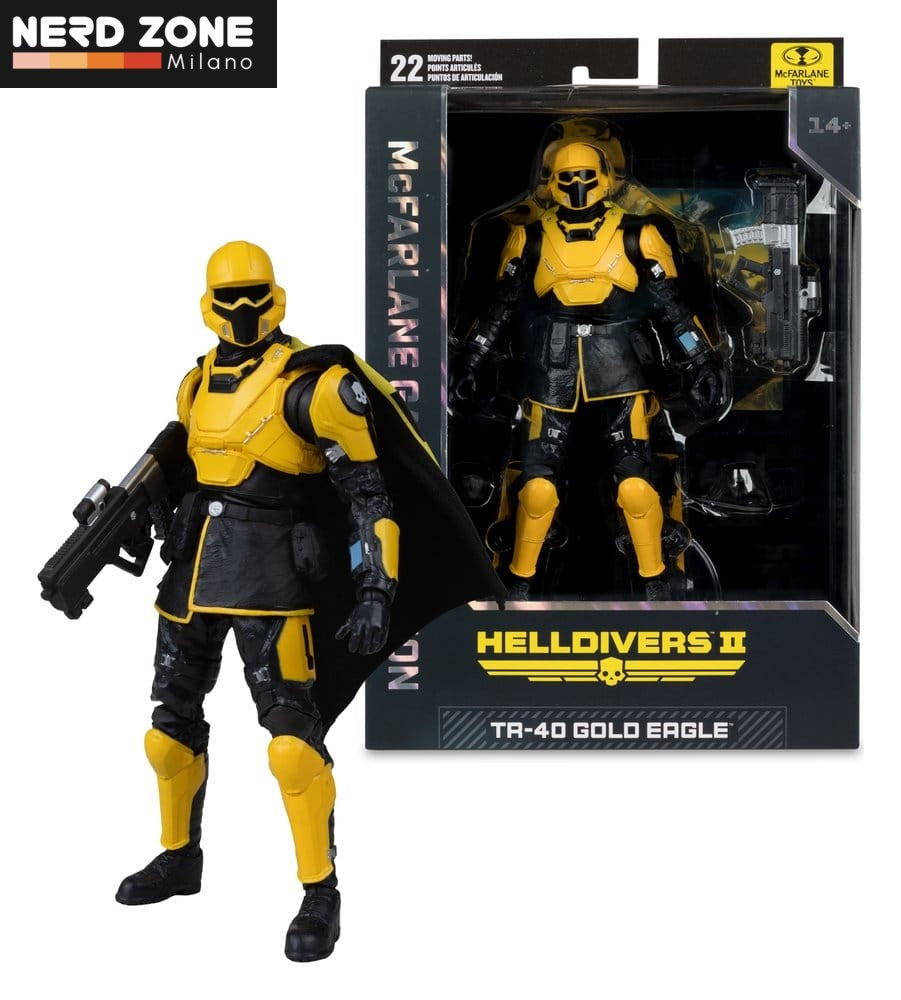 PRE ORDINE - McFARLANE TOYS 2025 Helldivers II McFarlane Gaming Edition Action Figure T4-40 Gold Eagle 18 cm