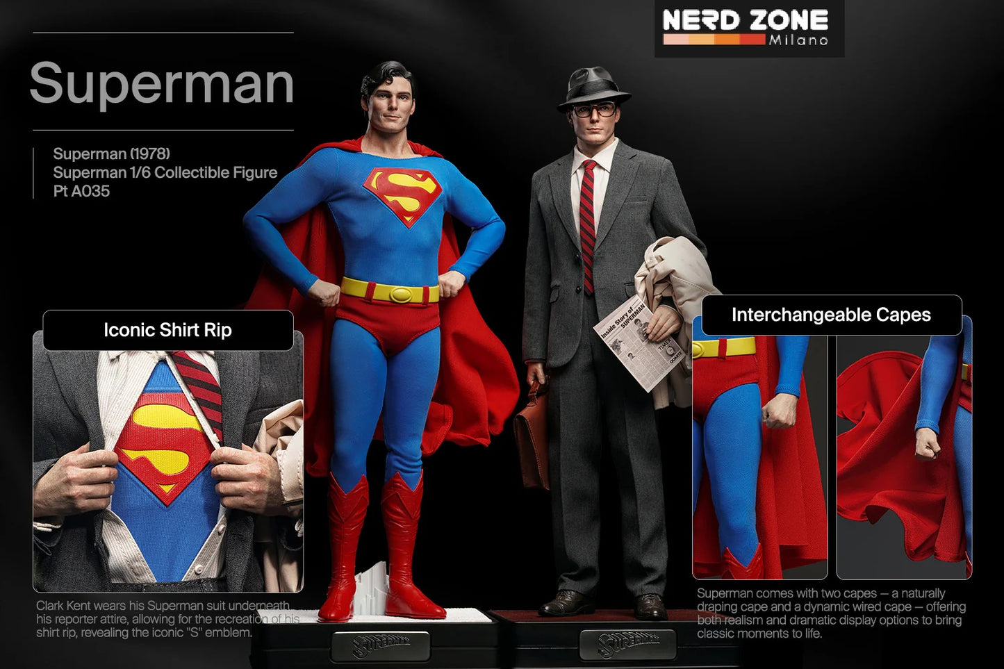 PRE ORDINE INART - Superman (1978) - 1/6 Collectible Figure Premium Edition 2-Pack