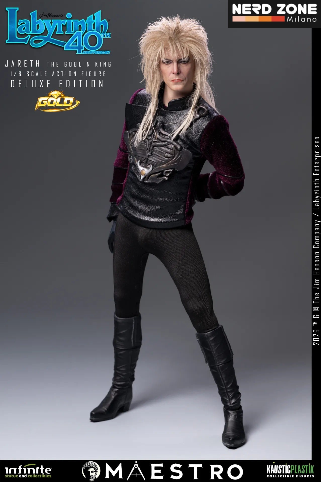 PRE ORDINE INFINITE STATUE - Labyrinth Jareth The Goblin King 1/6 Action Figure Deluxe Edition Gold