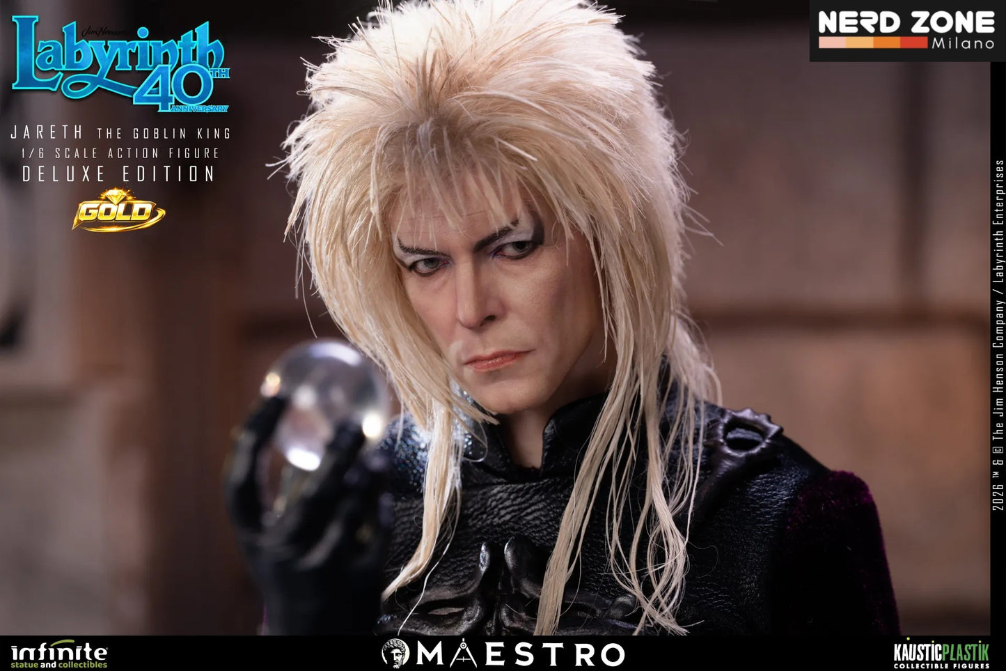 PRE ORDINE INFINITE STATUE - Labyrinth Jareth The Goblin King 1/6 Action Figure Deluxe Edition Gold