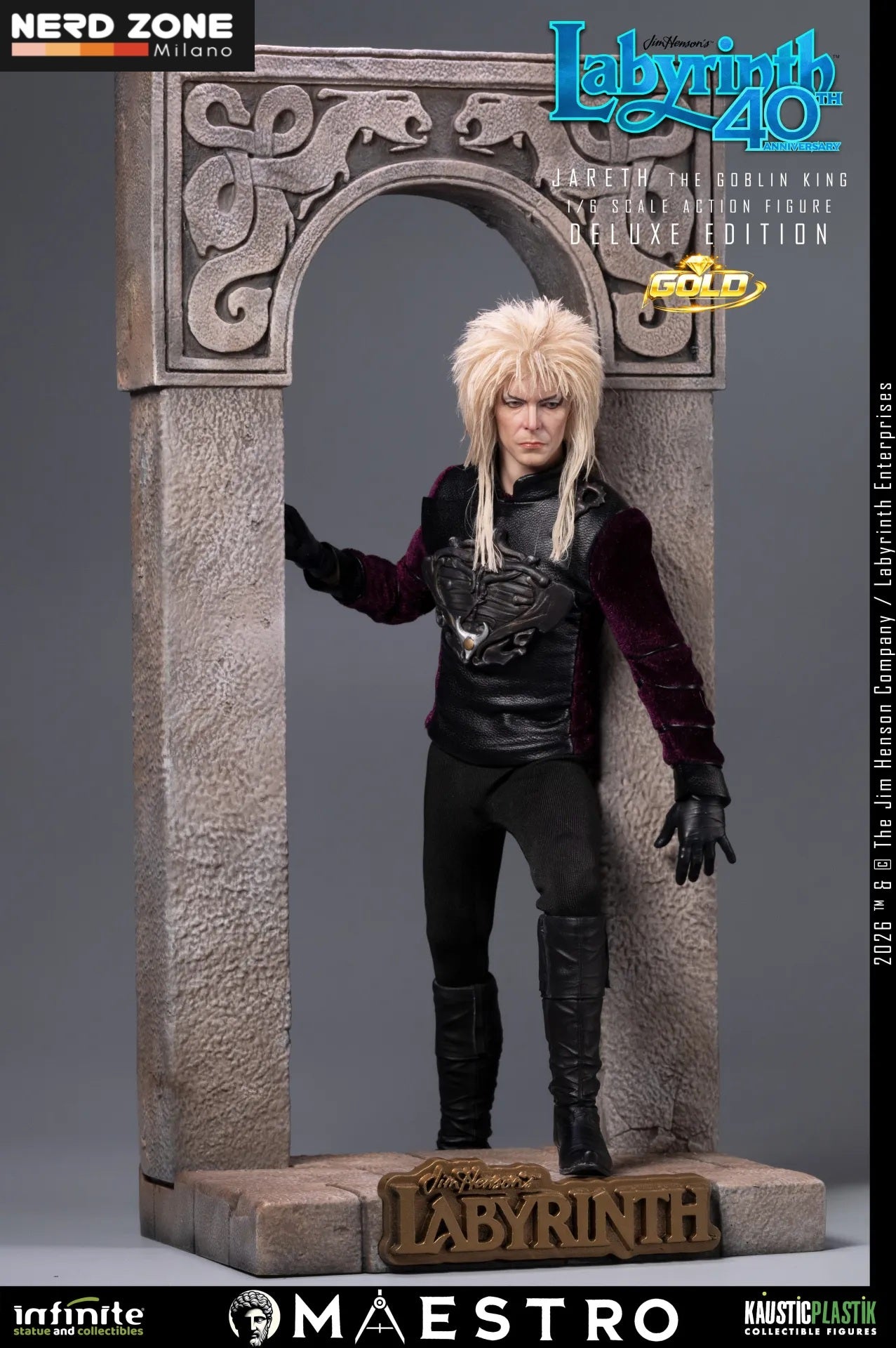 PRE ORDINE INFINITE STATUE - Labyrinth Jareth The Goblin King 1/6 Action Figure Deluxe Edition Gold