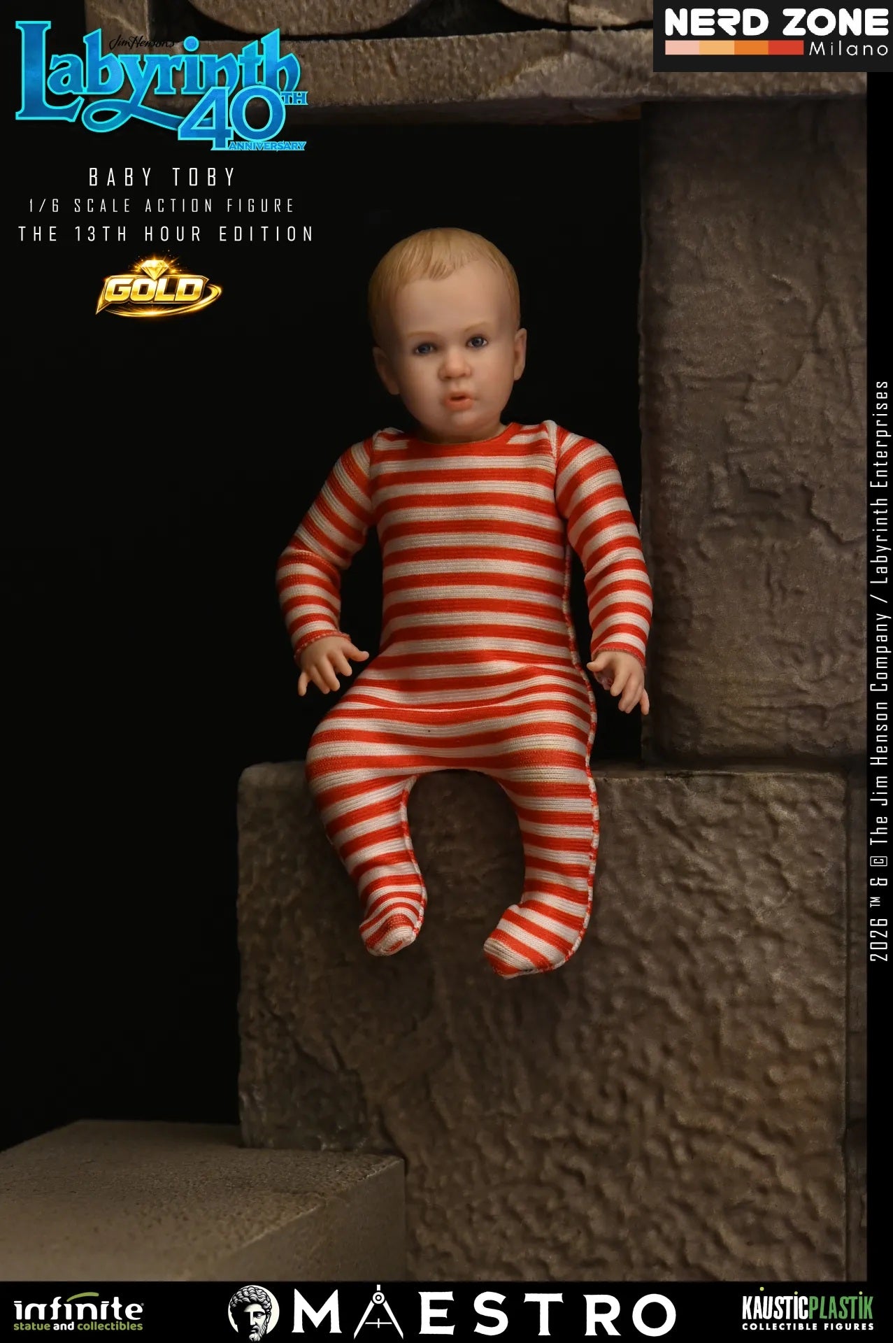 PRE ORDINE INFINITE STATUE - Labyrinth Jareth The Goblin King 1/6 Action Figure The 13th Hour Edition Gold