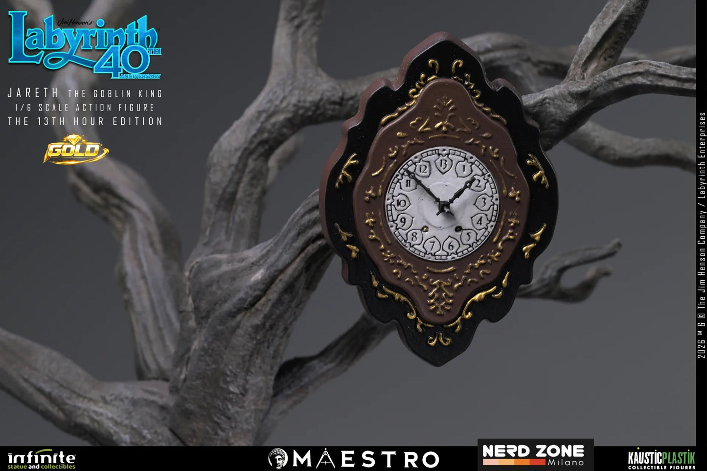PRE ORDINE INFINITE STATUE - Labyrinth Jareth The Goblin King 1/6 Action Figure The 13th Hour Edition Gold