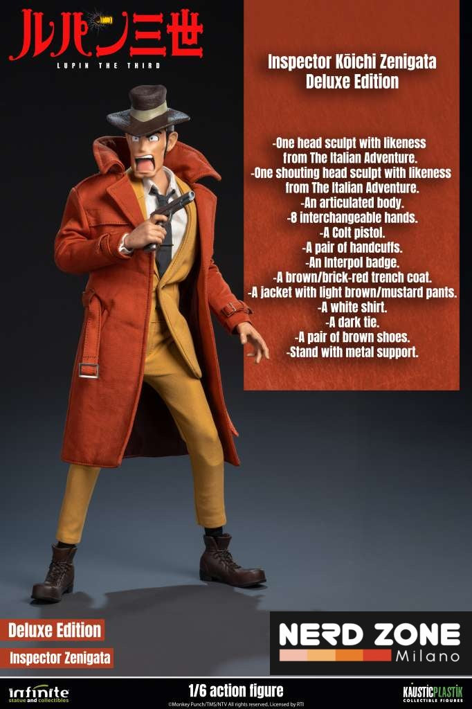 PRE ORDER - INFINITE STATUE - Lupin The 3rd The Italian Adventure Inspector Zenigata Koichi 1/6 Action Figure Regular & Deluxe Edition