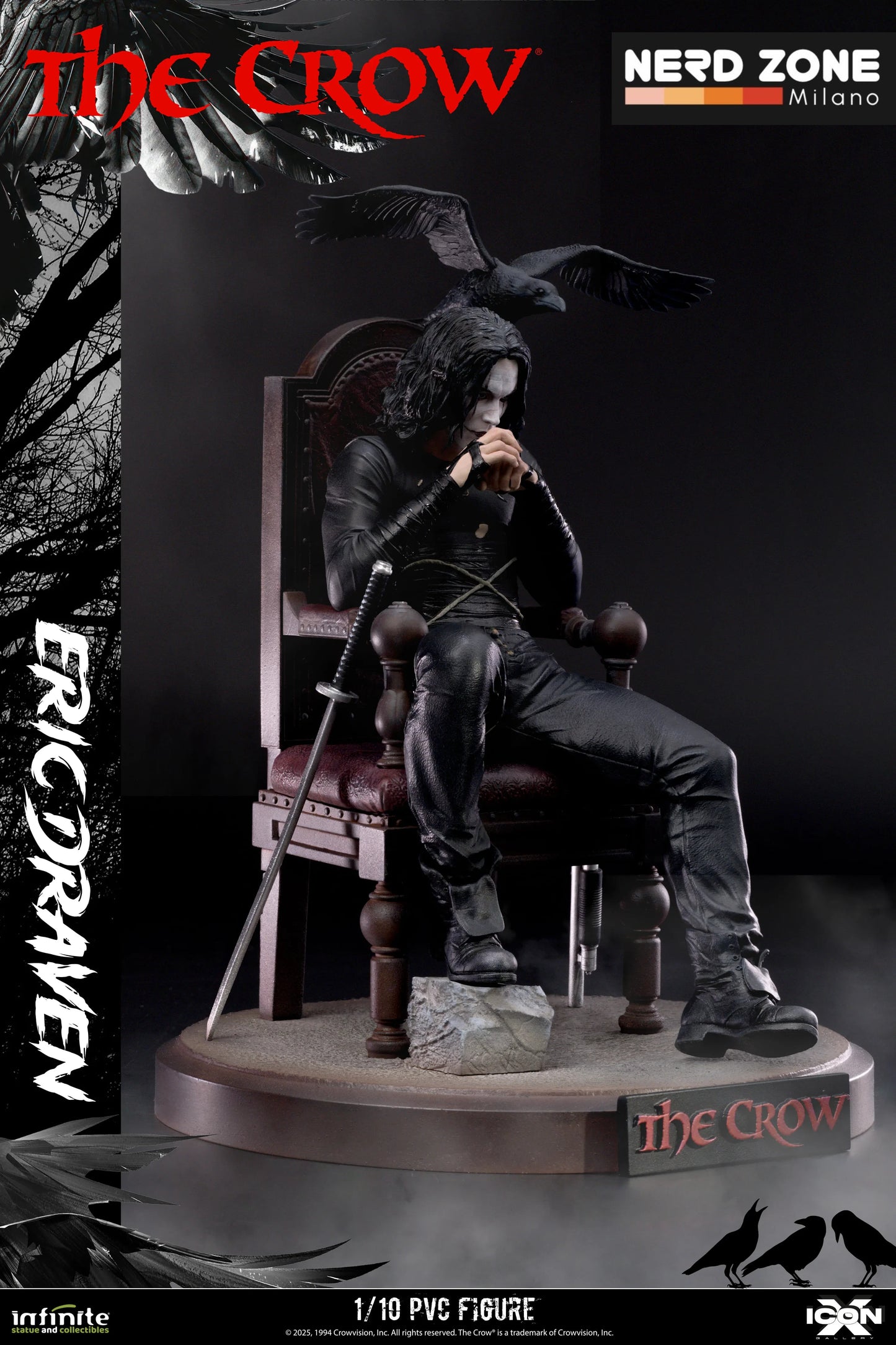 PRE ORDER - INFINITE STATUE - The Crow Eric Draven Icon X 1/10 Pvc Figure