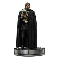 IRON STUDIOS - Star Wars The Mandalorian Art Scale Statue 1/10 Luke Skywalker and Grogu 21 cm