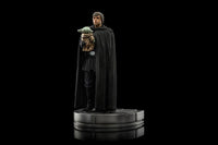 IRON STUDIOS - Star Wars The Mandalorian Art Scale Statue 1/10 Luke Skywalker and Grogu 21 cm