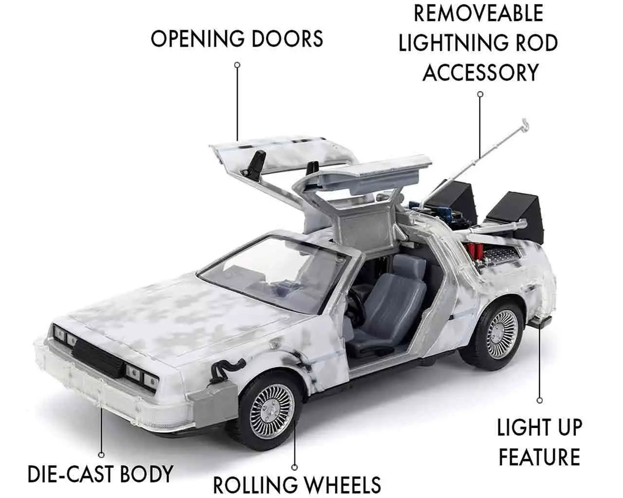 JADA TOYS - Back To The Future Part I - 1982 De Lorean Dmc 12 With Frost Effect - 1:24 Die-cast Model Limited Edition