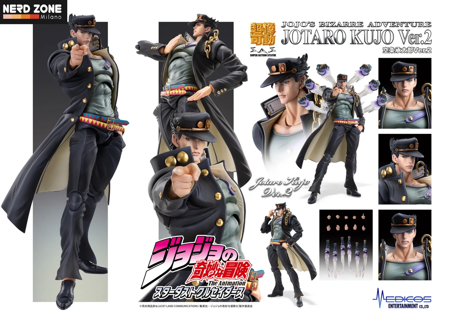 PRE ORDINE - MEDICOS - Jojo Bizarre Adventure 3 Jotaro Kujo Ver 2 Chozokado Action Figure