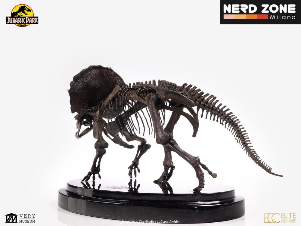 PRE ORDINE - ELITE CREATURE COLLECTIBLES Jurassic Park Triceratops Fossil Skeleton 1-24 Scale Bronze
