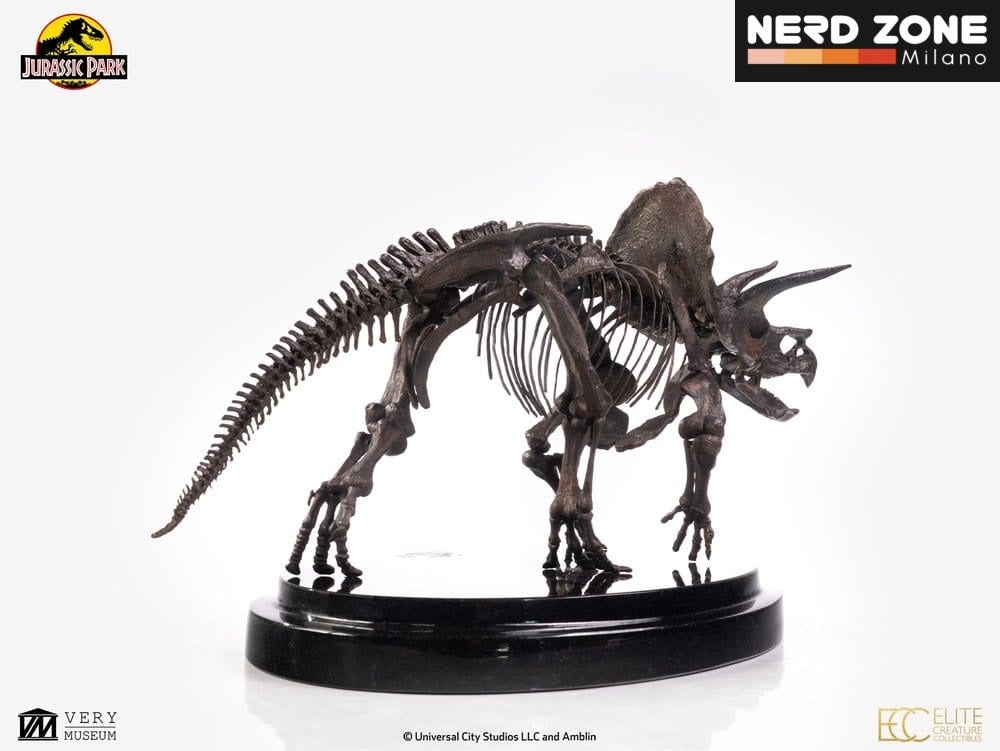 PRE ORDINE - ELITE CREATURE COLLECTIBLES Jurassic Park Triceratops Fossil Skeleton 1-24 Scale Bronze