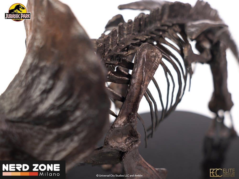 PRE ORDINE - ELITE CREATURE COLLECTIBLES Jurassic Park Triceratops Fossil Skeleton 1-24 Scale Bronze