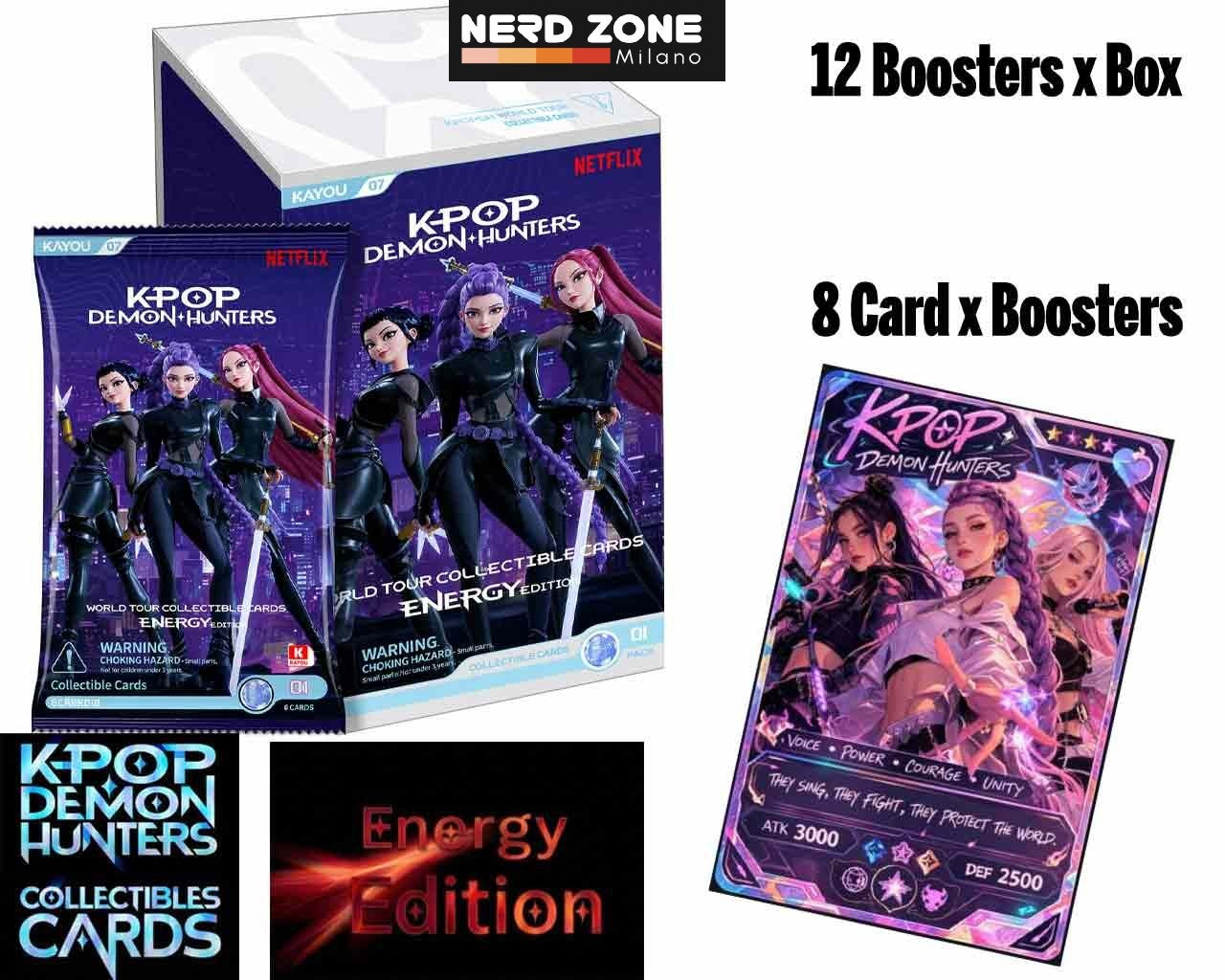 PRE ORDINE KAYOU - K-pop Demon Hunters - Energy Edition - Collectible Cards Booster Box (12)