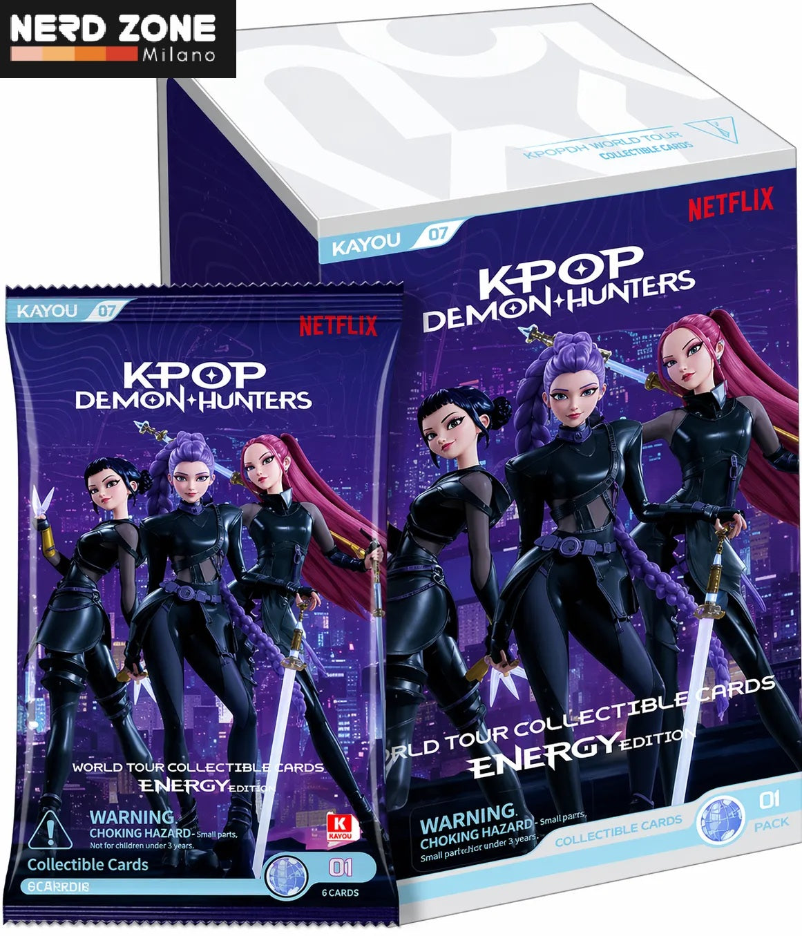 PRE ORDINE KAYOU - K-pop Demon Hunters - Energy Edition - Collectible Cards Booster Box (12)