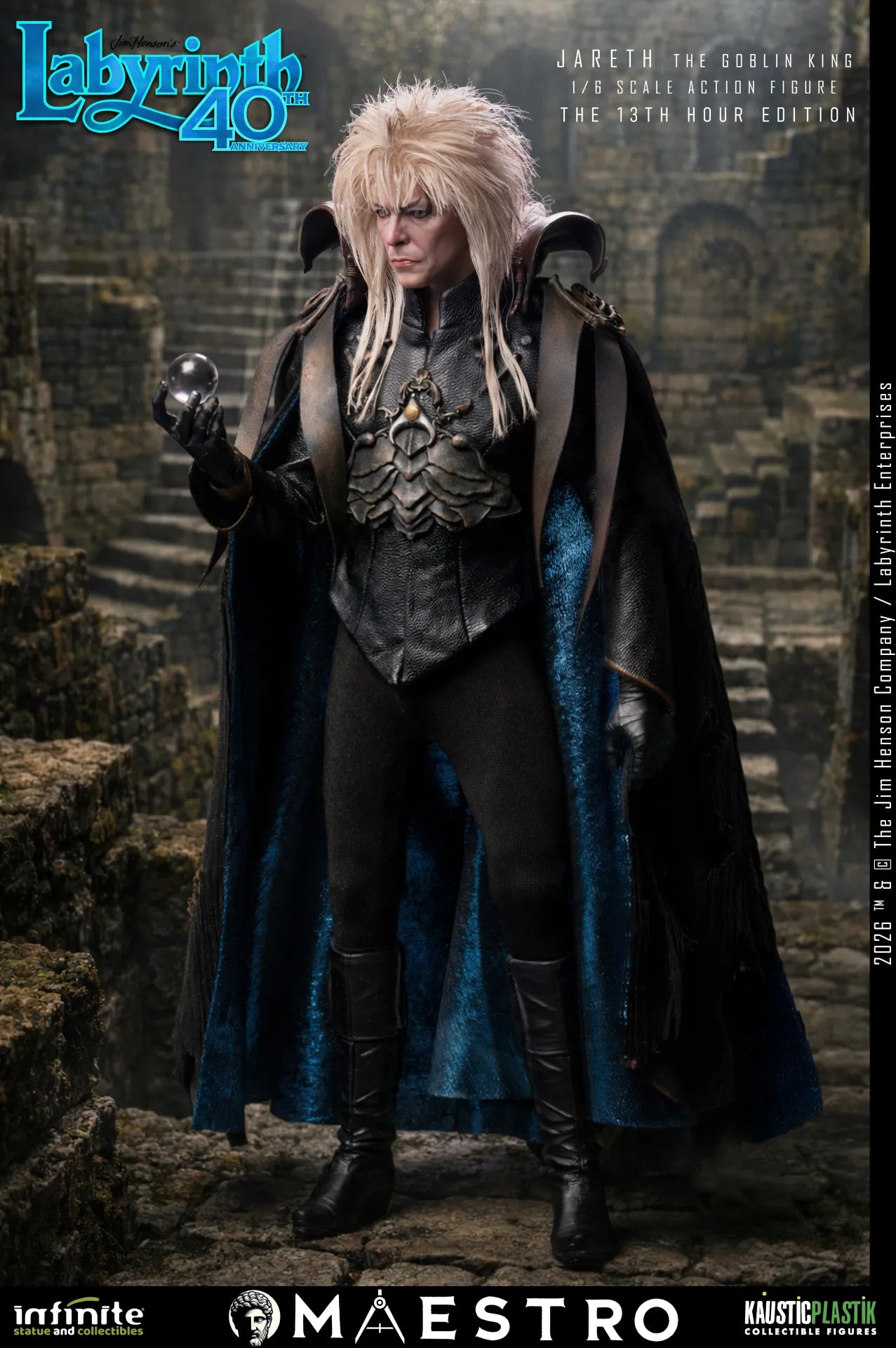 PRE ORDINE INFINITE STATUE - Labyrinth Jareth The Goblin King 1/6 Action Figure The 13th Hour Edition