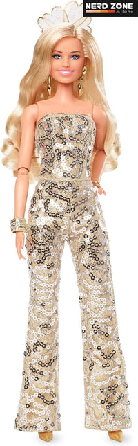 MATTEL - Barbie The Movie Barbie Doll in Gold Disco Jumpsuit HPJ99