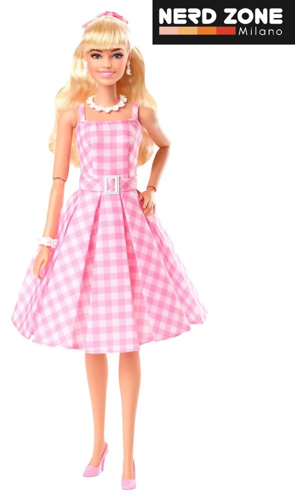 MATTEL - Barbie The Movie Barbie Margot Robbie Con Abito Rosa A Quadretti HPJ96
