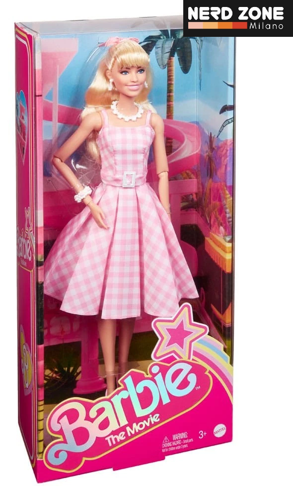 MATTEL - Barbie The Movie Barbie Margot Robbie Con Abito Rosa A Quadretti HPJ96
