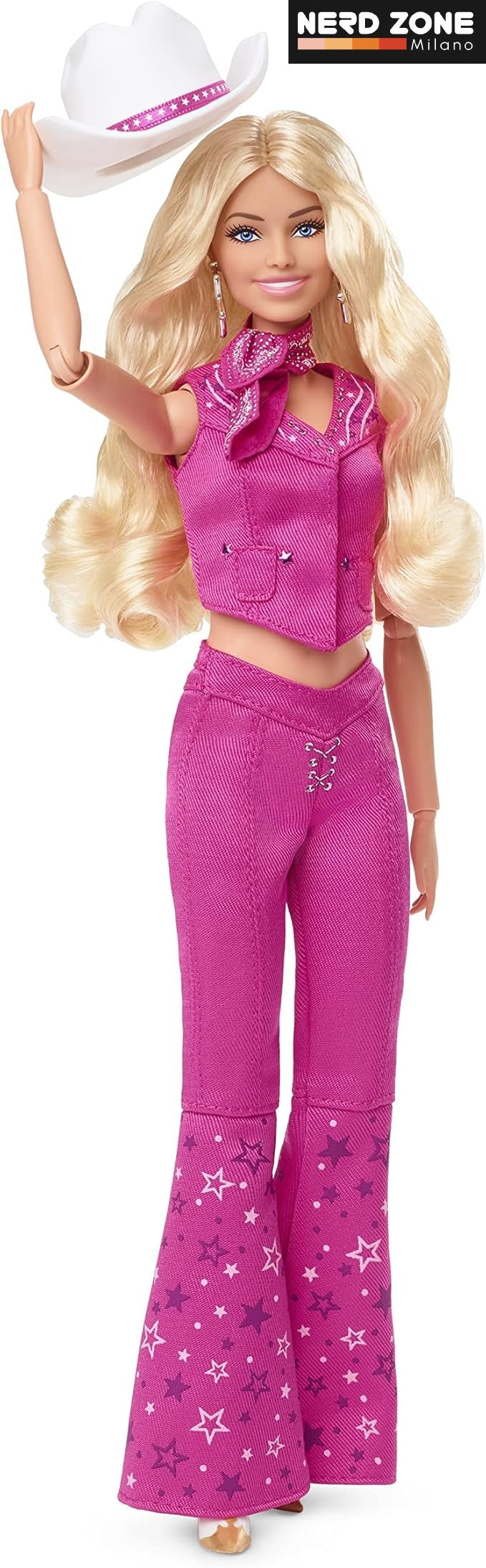 MATTEL - Barbie The Movie Barbie Margot Robbie Con Abito Western Rosa E Cappello Da Cowboy HPK00