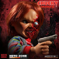 MEZCO - Child´s Play 3 Designer Series Talking Pizza Face Chucky 38 cm