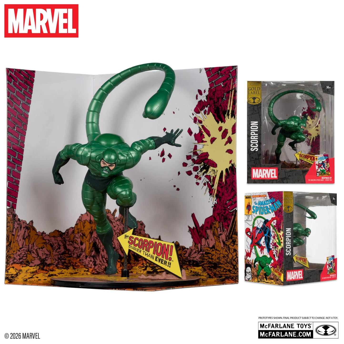 PRE ORDINE - McFARLANE TOYS 2025 - Marvel Collection 1:10 Wv7 Scorpion (amazing Spider-man #318) Metallic Figure