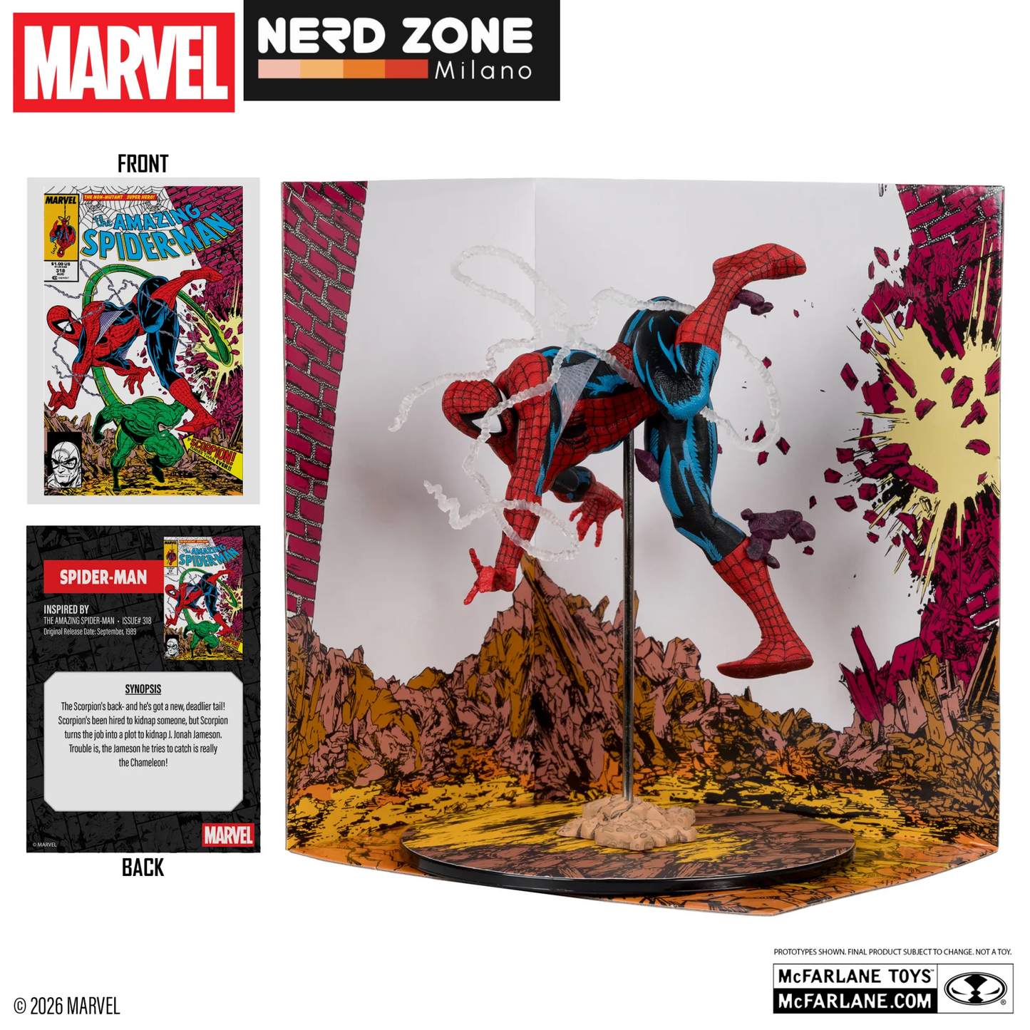 PRE ORDINE - McFARLANE TOYS 2025 - Marvel Collection 1:10 Wv7 Spider-man (amazing Spider-man #318) Figure