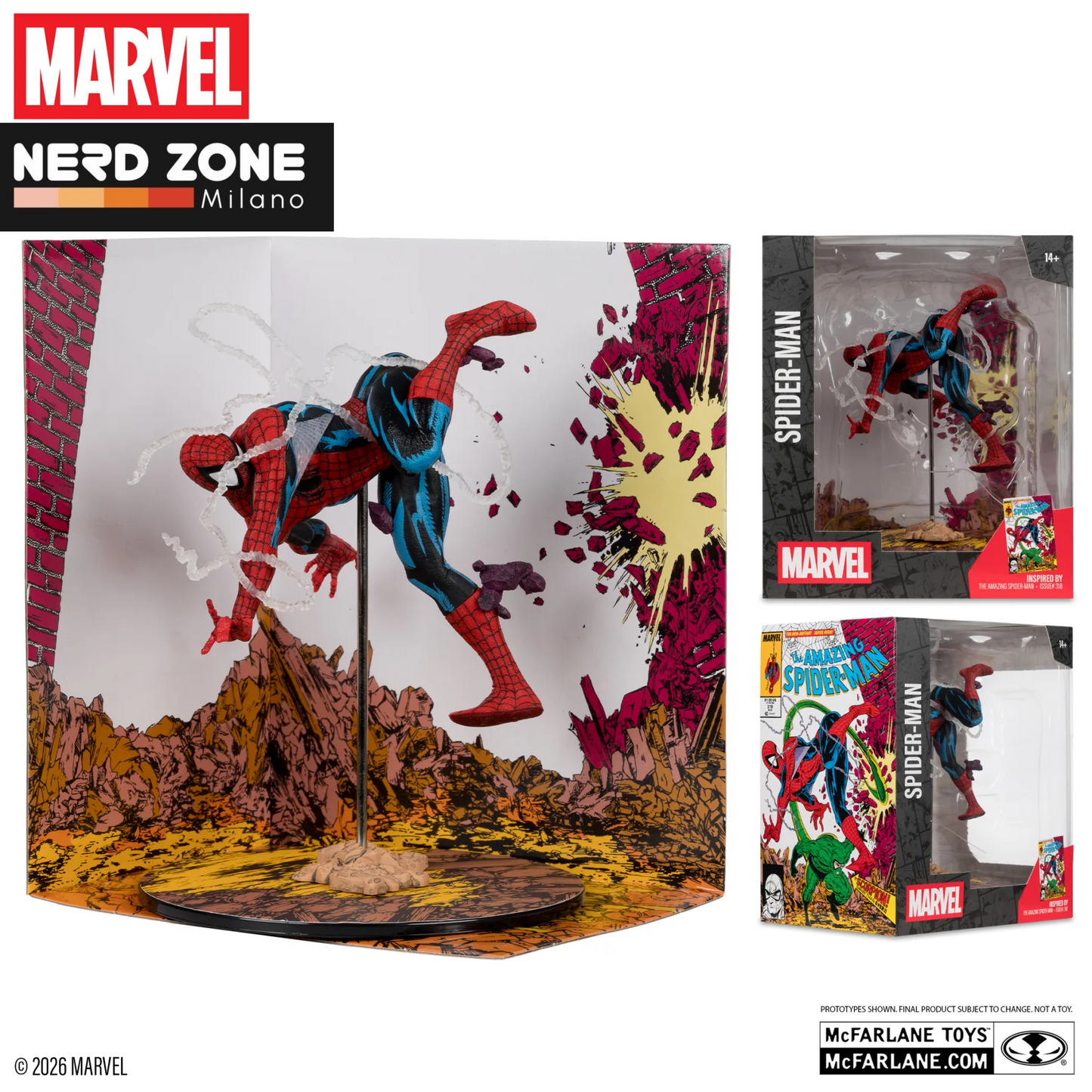 PRE ORDINE - McFARLANE TOYS 2025 - Marvel Collection 1:10 Wv7 Spider-man (amazing Spider-man #318) Figure