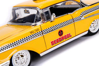 PRE ORDINE - JADA TOYS - Marvel Deadpool 1975 Chevrolet Yellow Taxi Bel Air & Deadpool 1/24 Die-cast Model