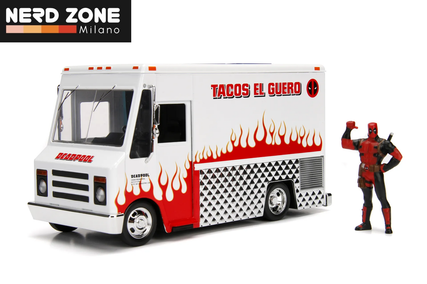 PRE ORDINE - JADA TOYS - Marvel Deadpool Taco Food Truck & Deadpool 1/24 Die-cast Model