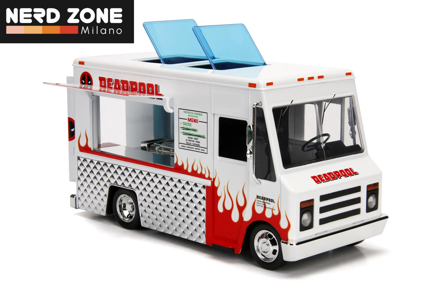 PRE ORDINE - JADA TOYS - Marvel Deadpool Taco Food Truck & Deadpool 1/24 Die-cast Model