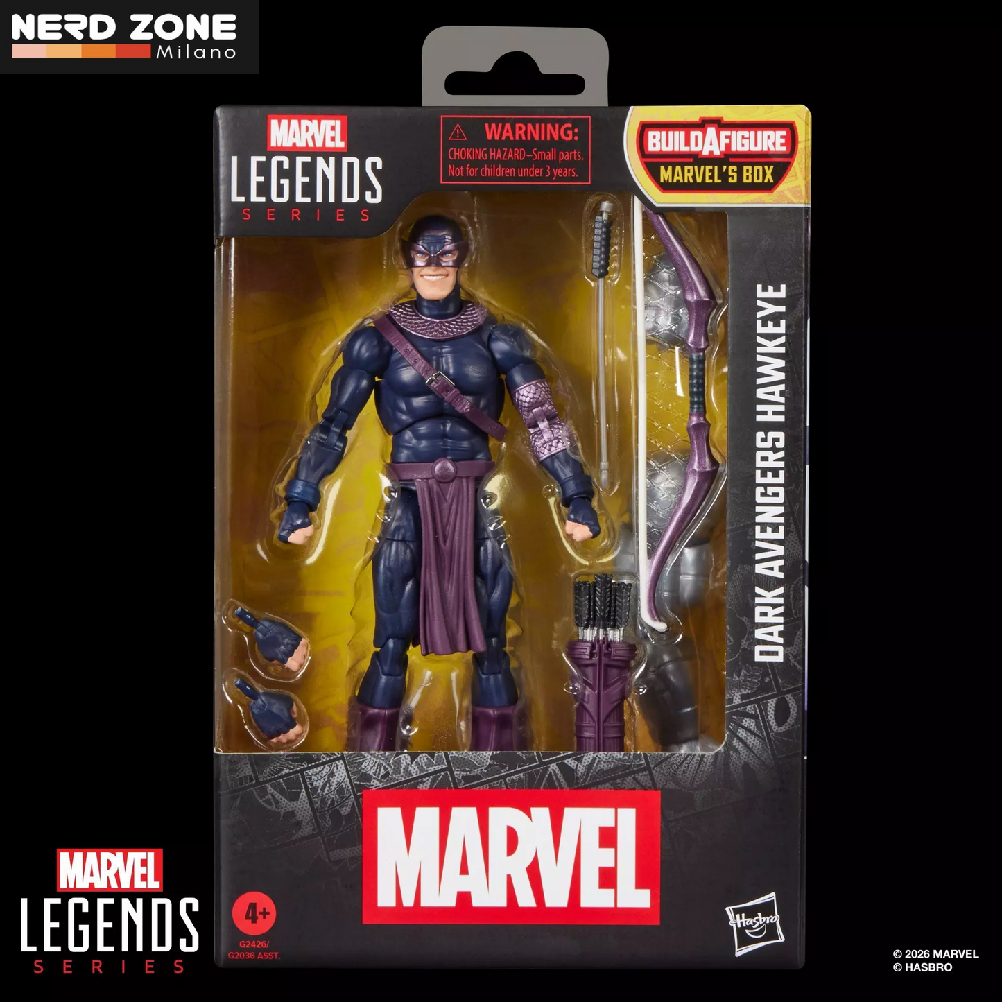 PRE ORDINE - HASBRO - Marvel Legends Buildable Figure Series Box Dark Avengers Hawkeye Action Figure