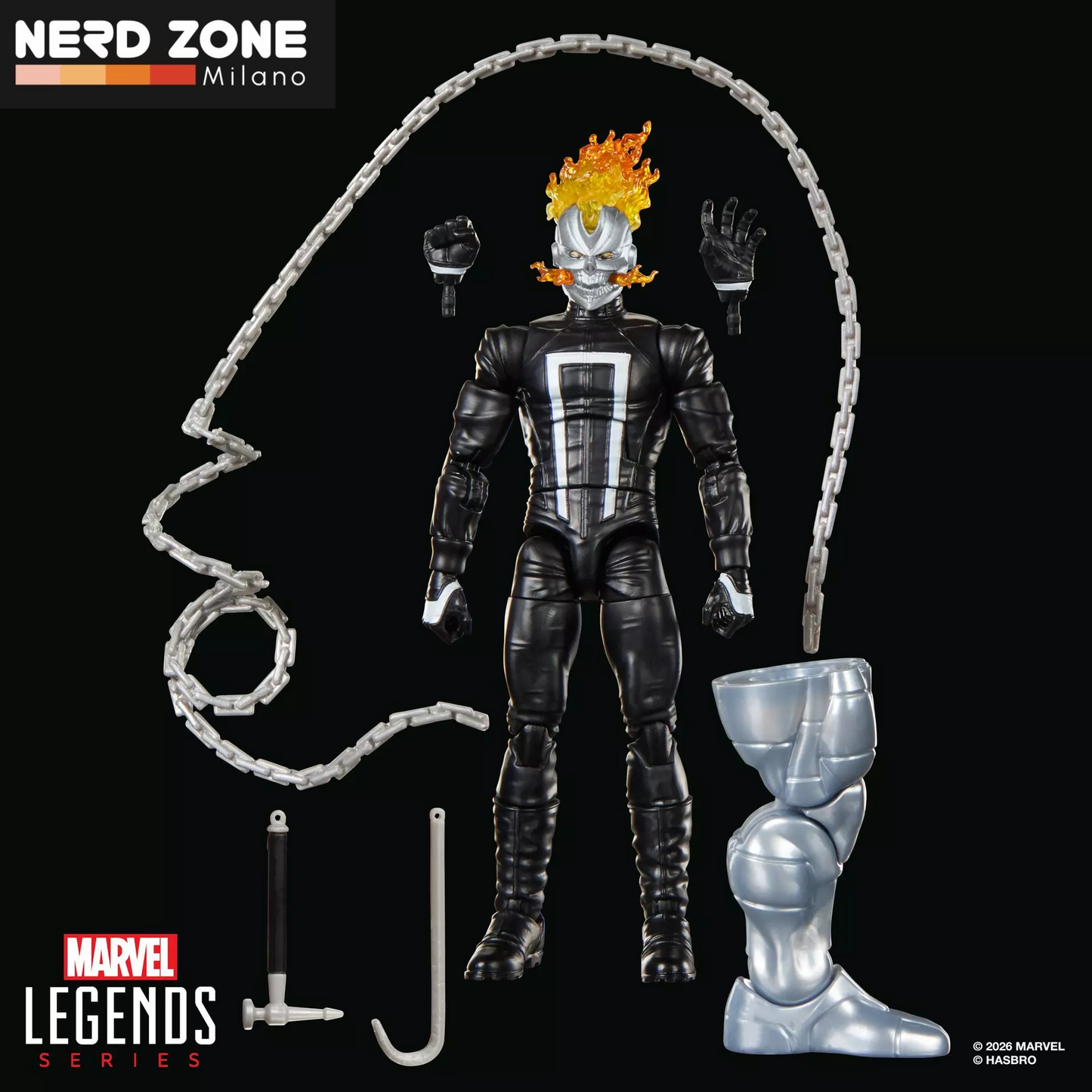 PRE ORDINE - HASBRO - Marvel Legends Buildable Figure Series Box Ghost Rider Robbie Reyes Action Figure