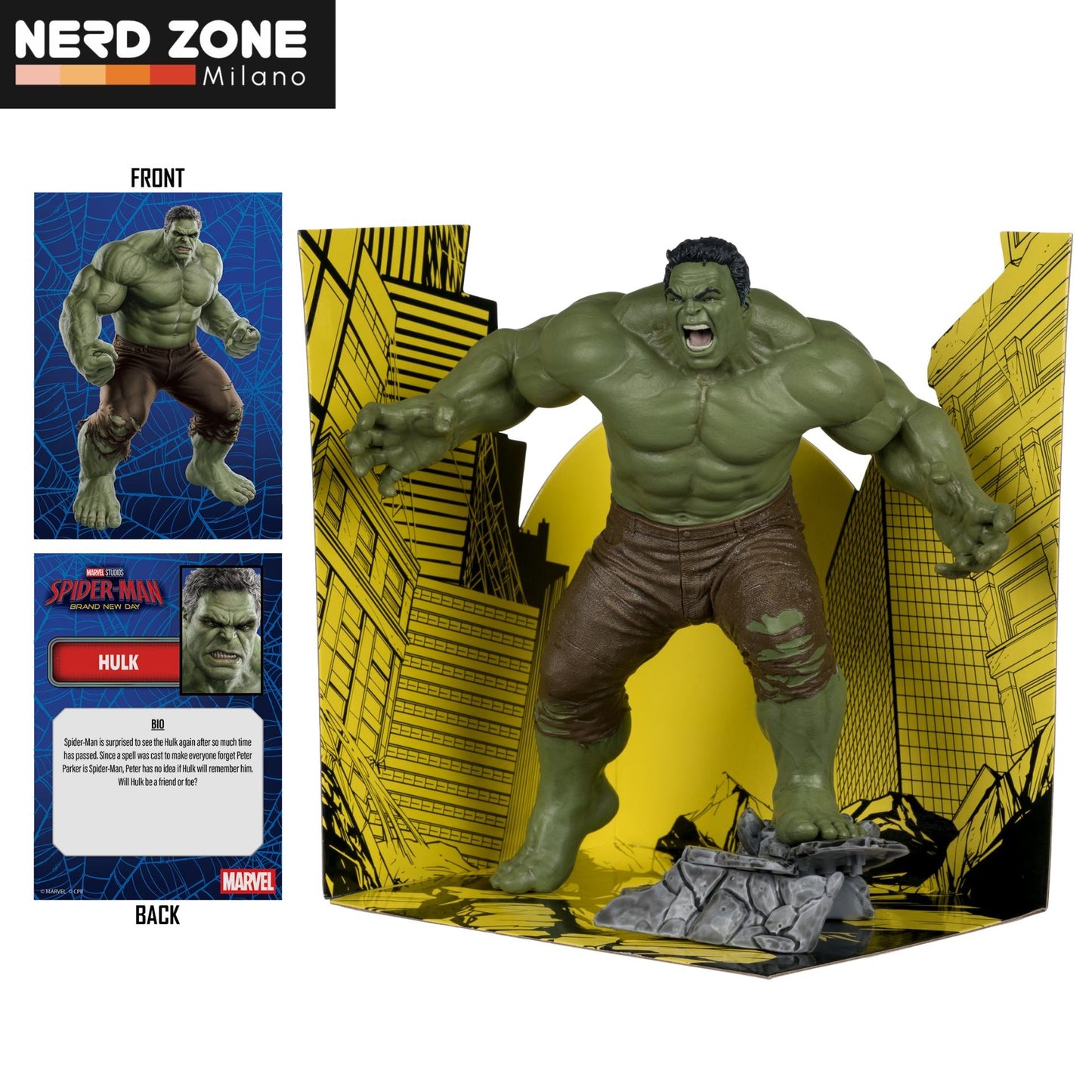 PRE ORDINE - McFARLANE TOYS 2025 - Marvel Studios Coll 1:10 Wv1 Spider-man Brand New Day Savage Hulk Figure